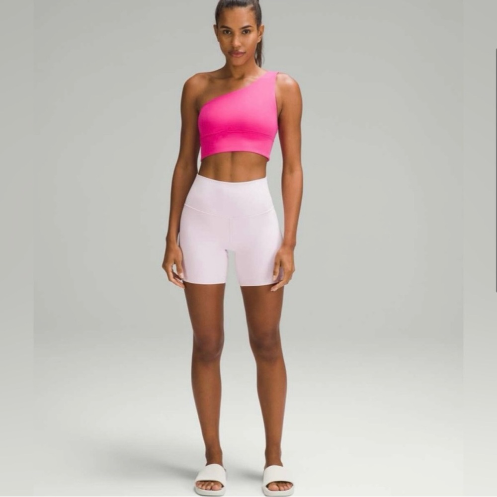 Lululemon One Shoulder Sports Bra - Sonic Pink Size 4 - Picture 3 of 9